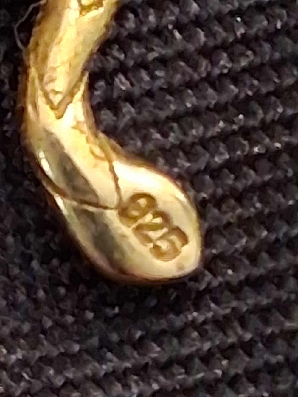 Gold 925 Sterling Silver Snake Pendant Necklace with Green Gem eyes 16 To 18 In - Picture 8 of 10